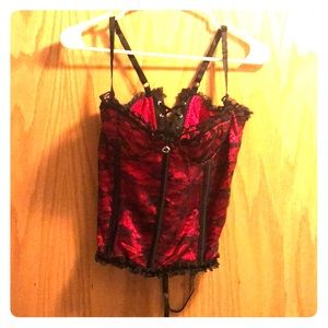 Red and back corset